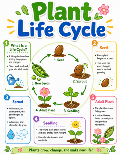 Plant Cycle I Elementary School Poster I Classroom Decor