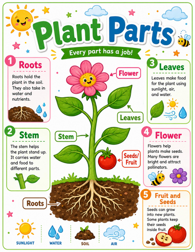Plant Parts I Elementary School Poster I Classroom Decor