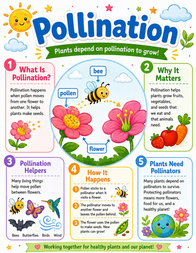 Pollination I Elementary School Poster I Classroom Decor