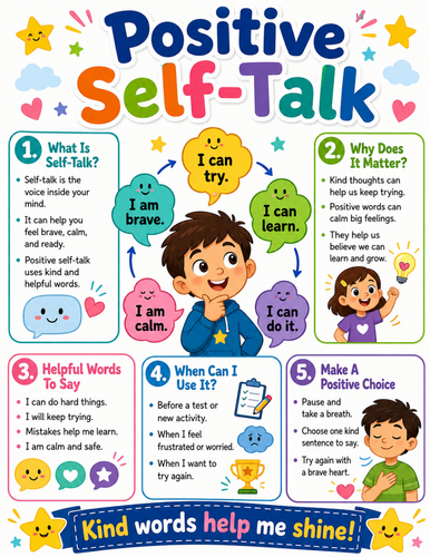 Positive Self-Talk I Elementary School Poster I Classroom Decor