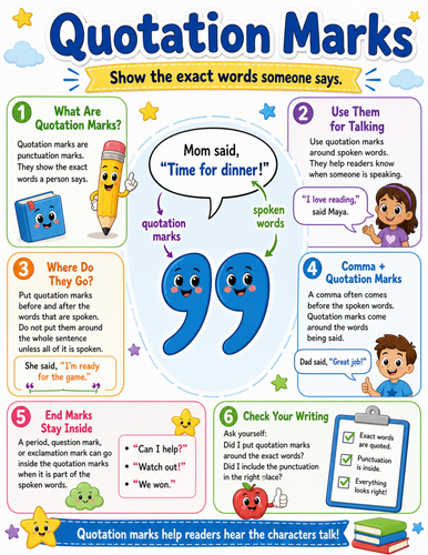 Quotation Marks I Elementary School Poster I Classroom Decor