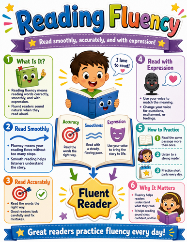 Reading Fluency I Elementary School Poster I Classroom Decor