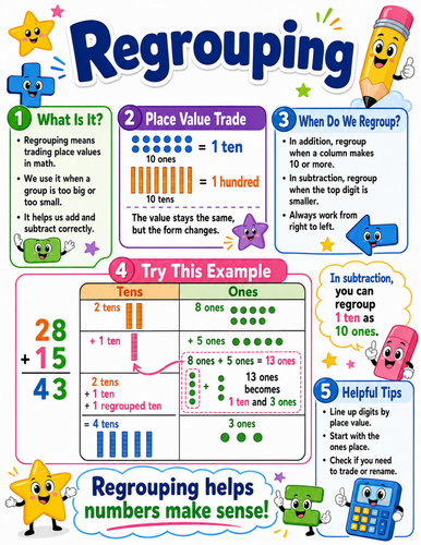 Regrouping I Elementary School Poster I Classroom Decor