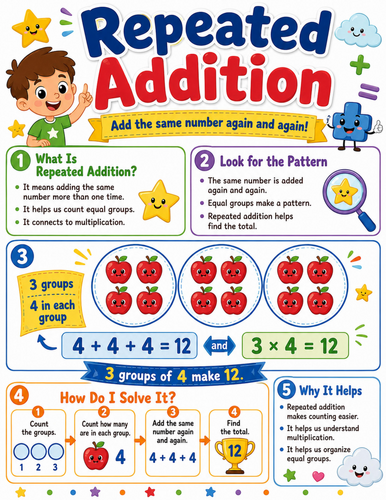 Repeated Addition I Elementary School Poster I Classroom Decor