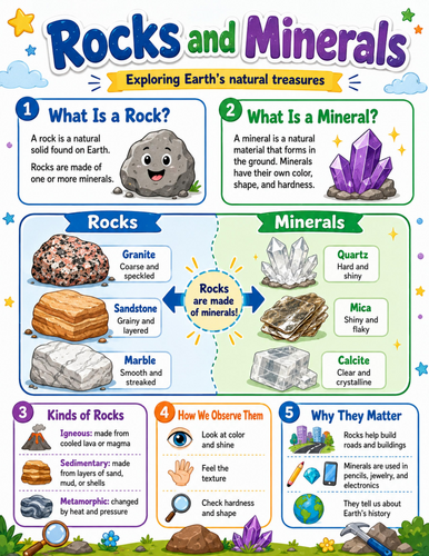 Rocks and Minerals I Elementary School Poster I Classroom Decor