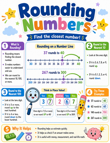 Rounding Numbers I Elementary School Poster I Classroom Decor