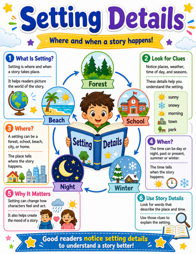 Setting Details I Elementary School Poster I Classroom Decor