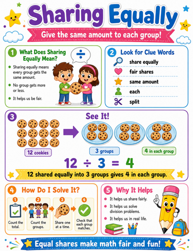 Sharing Equally I Elementary School Poster I Classroom Decor