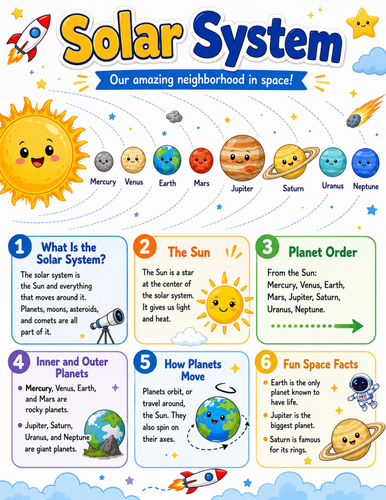 Solar System I Elementary School Poster I Classroom Decor