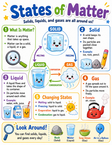 States of Matter I Elementary School Poster I Classroom Decor