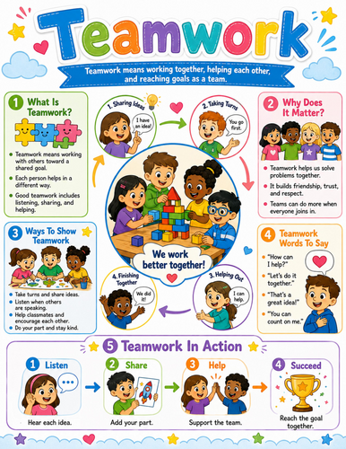 Teamwork I Elementary School Poster I Classroom Decor