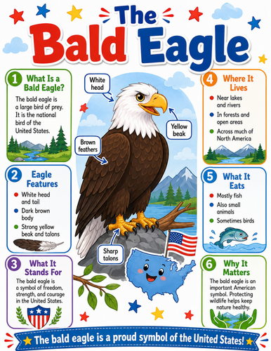 The Bald Eagle I Elementary School Poster I Classroom Decor