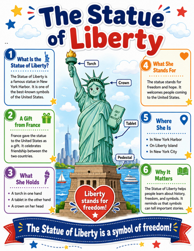 The Statue of Liberty I Elementary School Poster I Classroom Decor