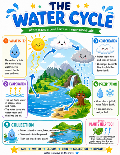 The Water Cycle I Elementary School Poster I Classroom Decor