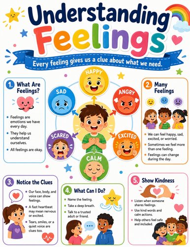 Understanding Feelings I Elementary School Poster I Classroom Decor