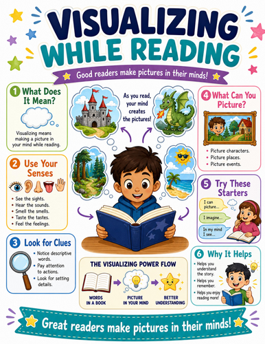 Visualizing While Reading I Elementary School Poster I Classroom Decor