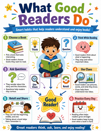 What Good Readers do I Elementary School Poster I Classroom Decor