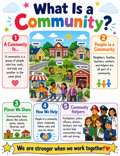 What is a Community I Elementary School Poster I Classroom Decor
