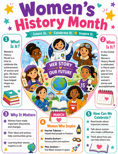 Women's History Month I Elementary School Poster I Classroom Decor