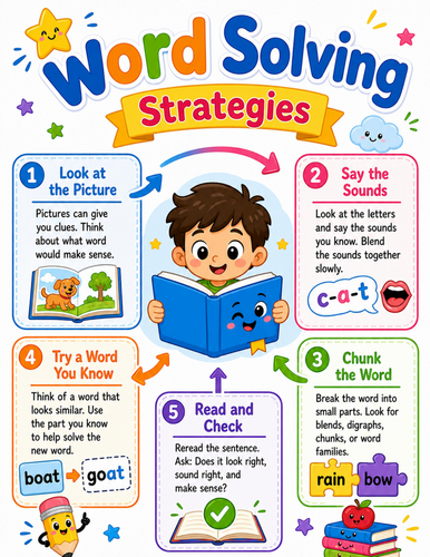 Word Solving I Elementary School Poster I Classroom Decor