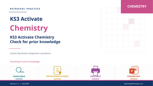 Check for prior knowledge KS3 Activate Chemistry