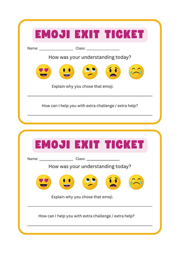 Emoji exit ticket