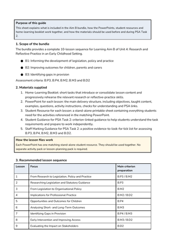 BTEC AAQ Early Childhood Development - Unit 4 - Aim B