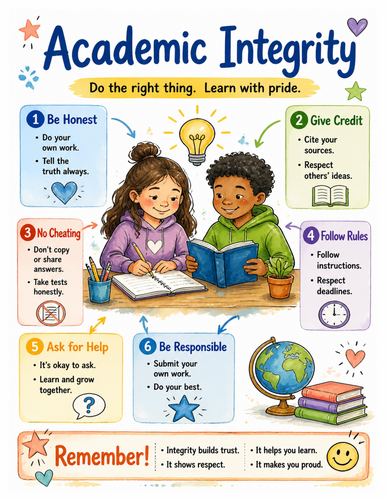 Academic Integrity I Educational Poster I Classroom Decor
