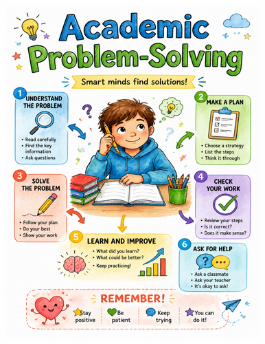 Academic Problem-Solving I Educational Poster I Classroom Decor