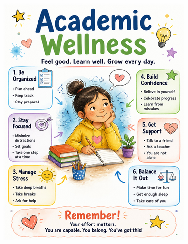 Academic Wellness I Educational Poster I Classroom Decor