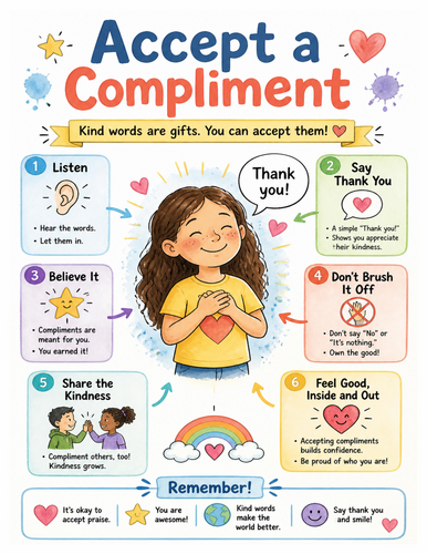 Accept a Compliment I Educational Poster I Classroom Decor