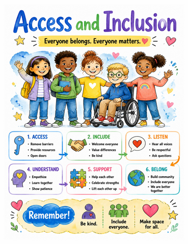 Access and Inclusion I Educational Poster I Classroom Decor