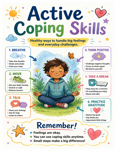 Active Coping Skills I Educational Poster I Classroom Decor
