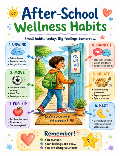 After-School Wellness Habits I Educational Poster I Classroom Decor
