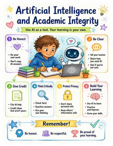 Artificial Intelligence and Academic Integrity I Educational Poster I Classroom Decor