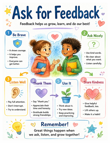 Ask for Feedback I Educational Poster I Classroom Decor