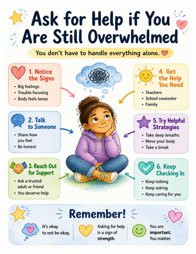 Ask for Help if You Are Still Overwhelmed I Educational Poster I Classroom Decor