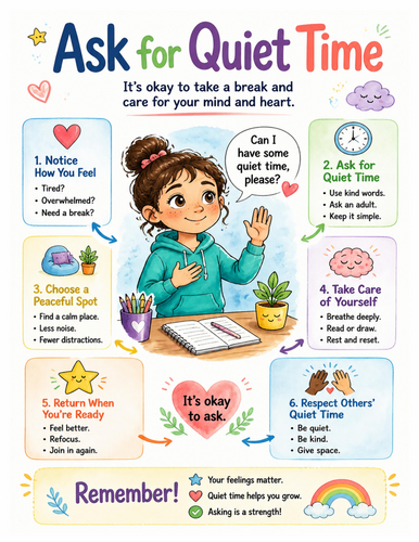 Ask for Quiet Time I Educational Poster I Classroom Decor