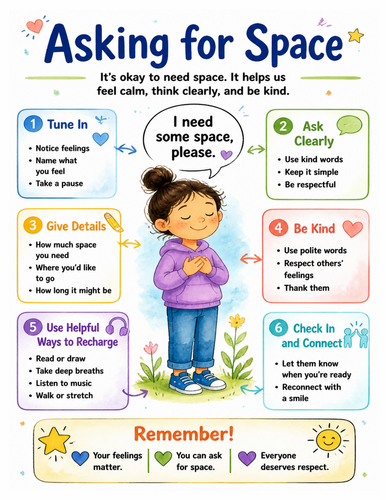 Asking for Space I Educational Poster I Classroom Decor