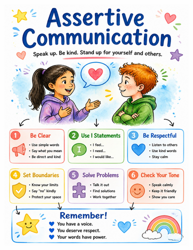 Assertive Communication I Educational Poster I Classroom Decor
