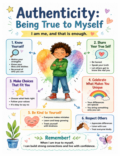 Authenticity Being True to Myself I Educational Poster I Classroom Decor