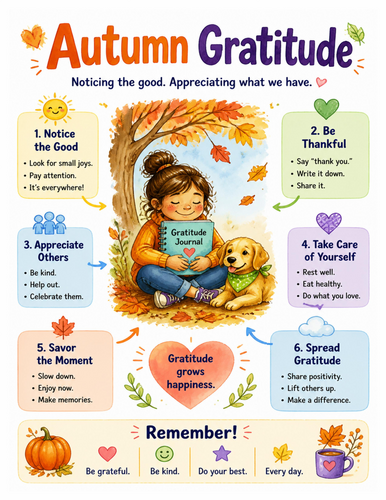Autumn Gratitude I Educational Poster I Classroom Decor