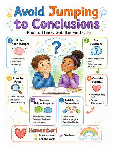 Avoid Jumping to Conclusions I Educational Poster I Classroom Decor