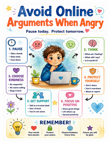 Avoid Online Arguments When Angry I Educational Poster I Classroom Decor