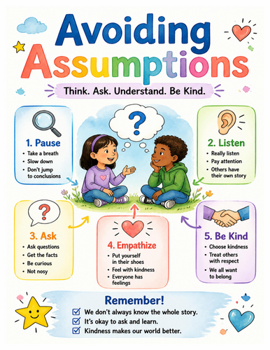 Avoiding Assumptions I Educational Poster I Classroom Decor