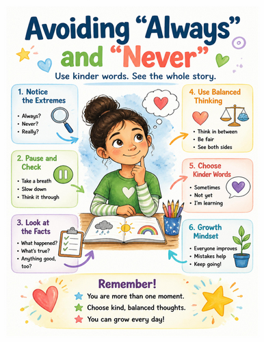 Avoiding “Always” and “Never” I Educational Poster I Classroom Decor