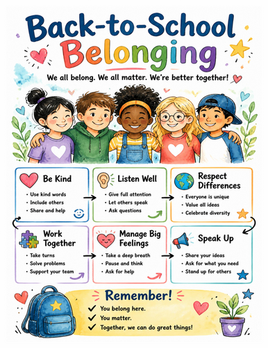 Back-to-School Belonging I Educational Poster I Classroom Decor