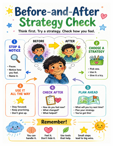 Before-and-After Strategy Check I Educational Poster I Classroom Decor