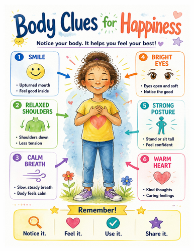 Body Clues for Happiness I Educational Poster I Classroom Decor