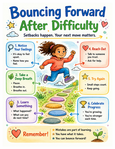 Bouncing Forward After Difficulty I Educational Poster I Classroom Decor